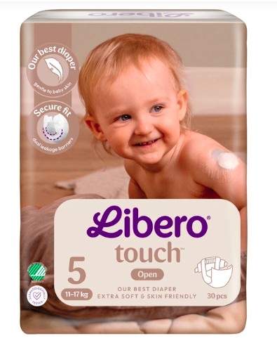 Libero Touch дитячі підгузники 5 (10-14кг) 30шт